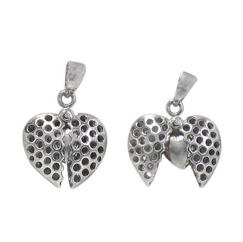 Sterling silver open heart pendant