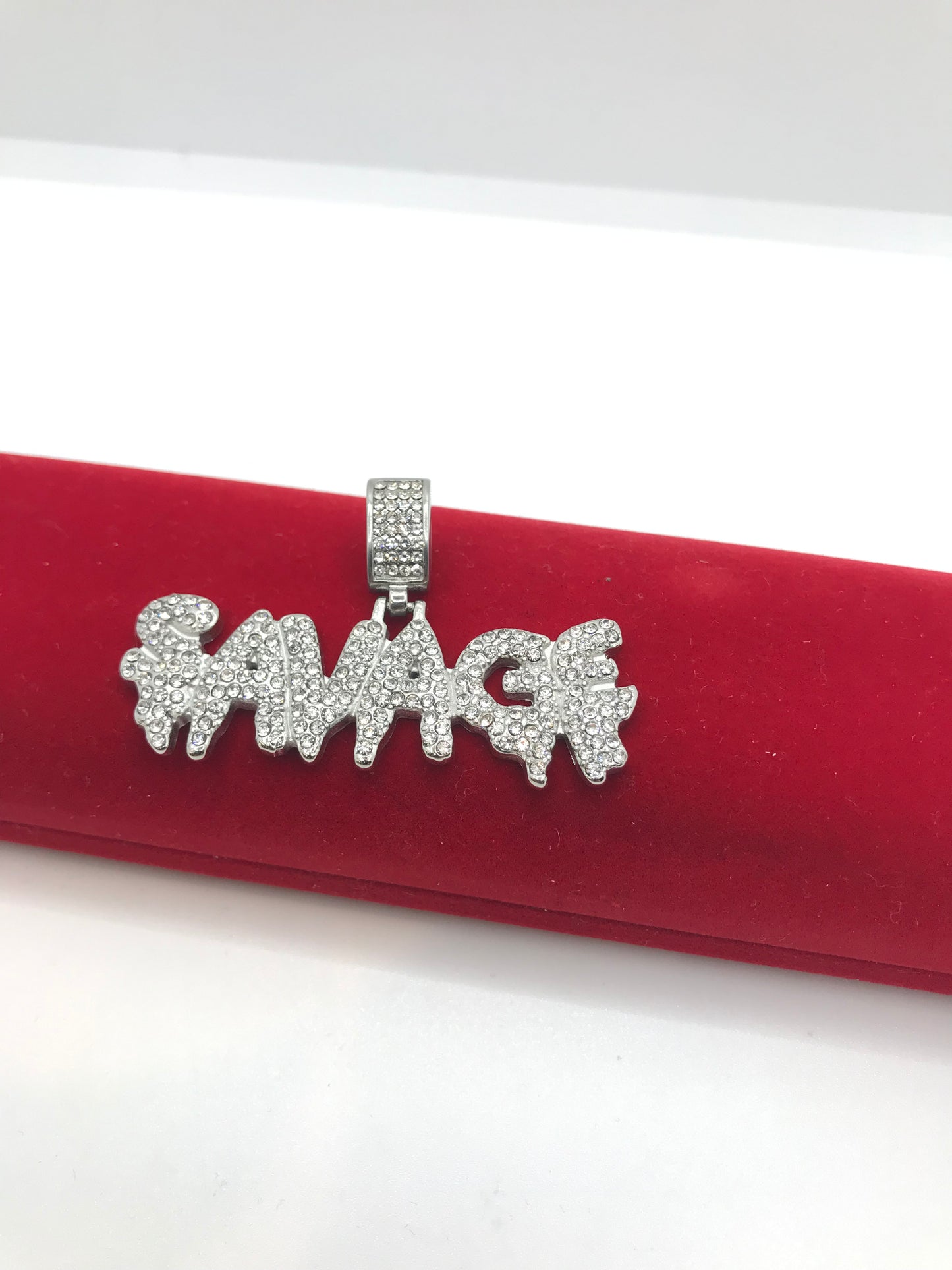 Hip hop iced out savage pendant