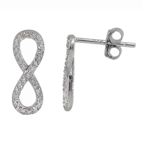 925 Sterling Silver infinity Stud earrings