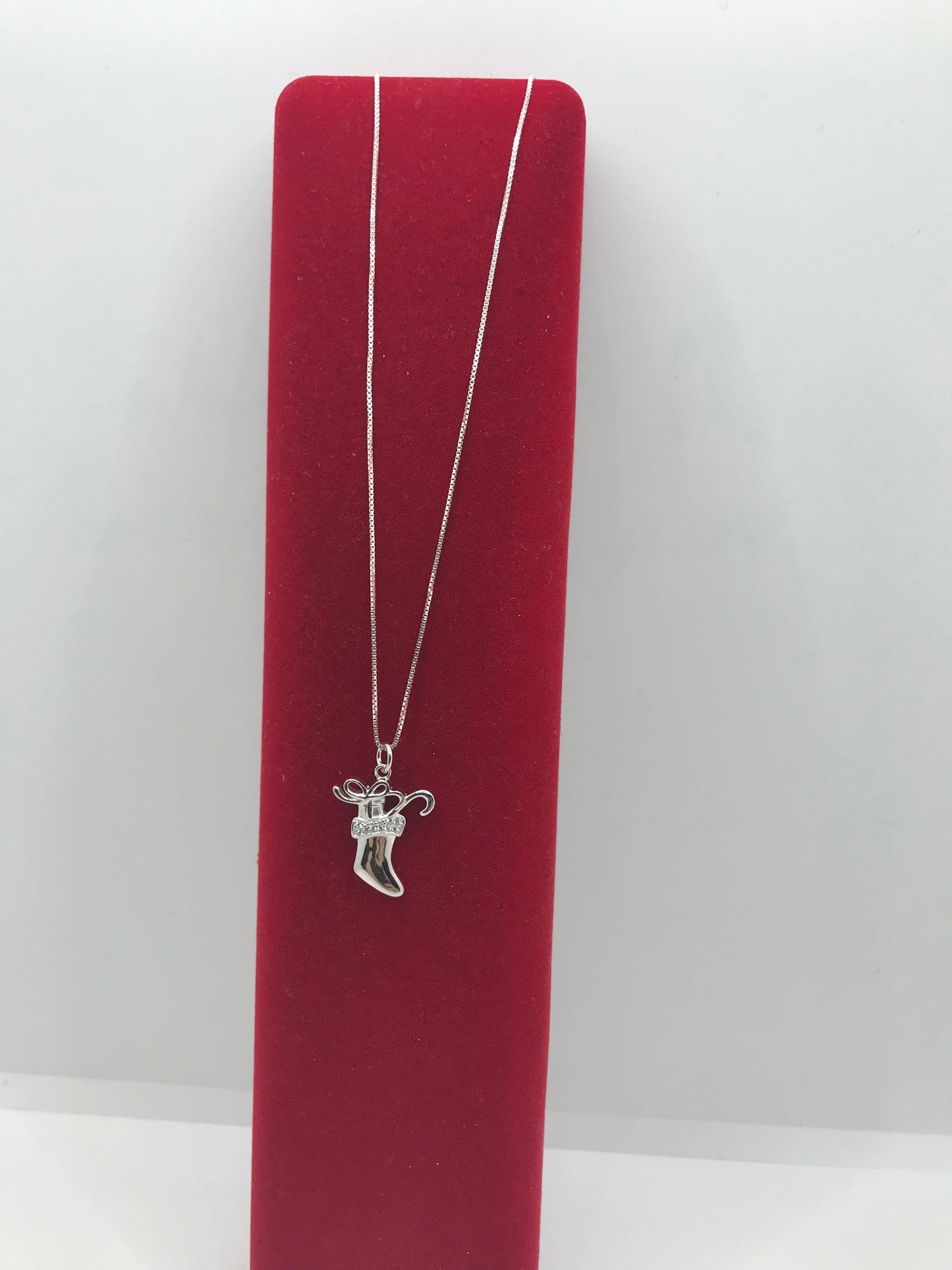 Collier de bas de Noël en argent sterling