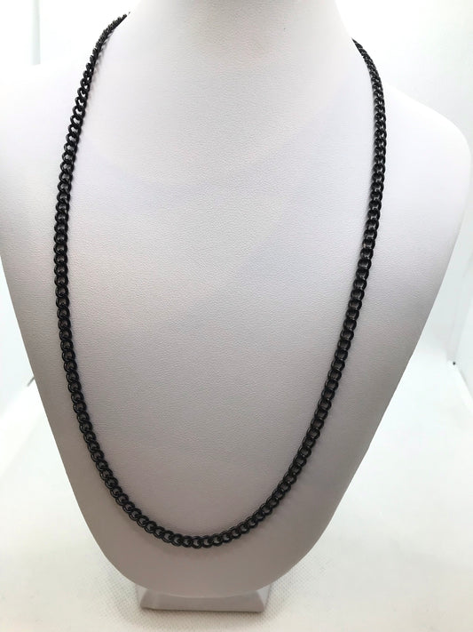 Stainless steel black Cuban link chain