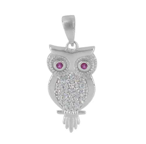 Real silver owl pendants