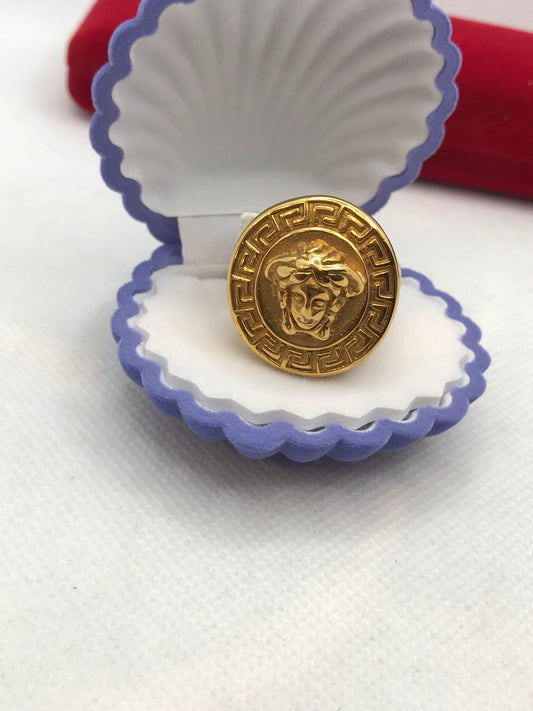 Gold plated Versace design ring
