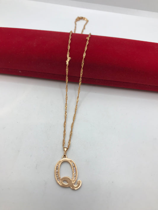 Collier Initiales en Or Rose