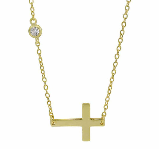 Sterling silver gold filled cross necklace