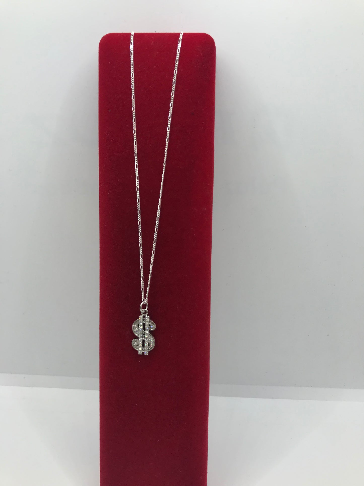 Real silver dollar sign necklace