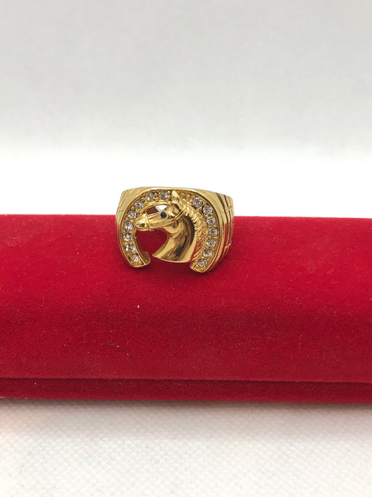 Gold plated horseshoe design ring
