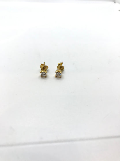 Sterling silver gold plated square studs
