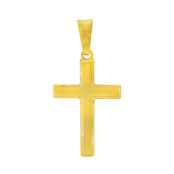 Collier croix en argent sterling rempli d'or