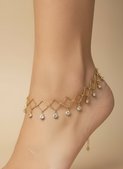 Trendy fashion gold plated anklet