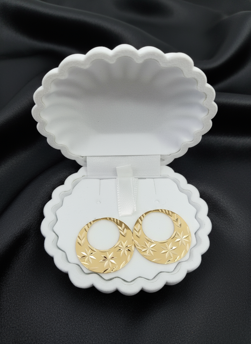 18k Real Gold Nattiyan Classic Earrings (Sizes Available)