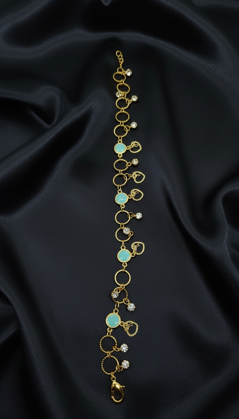 18k gold plated turquoise, blue anklet