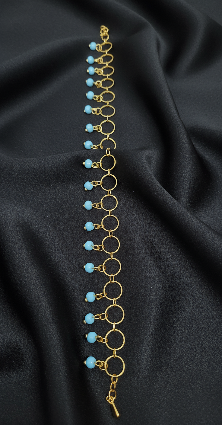18k gold plated turquoise, blue anklet
