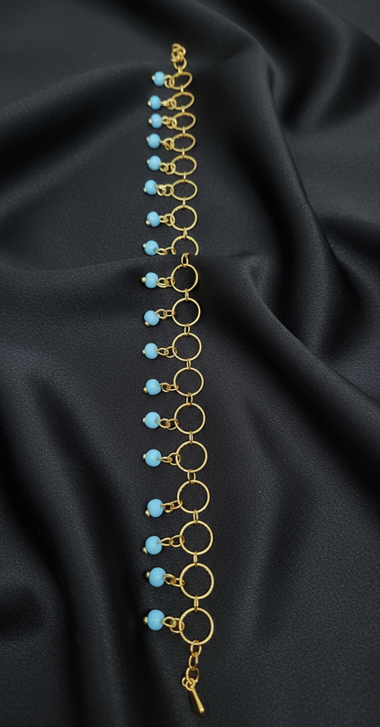 18k gold plated turquoise, blue anklet