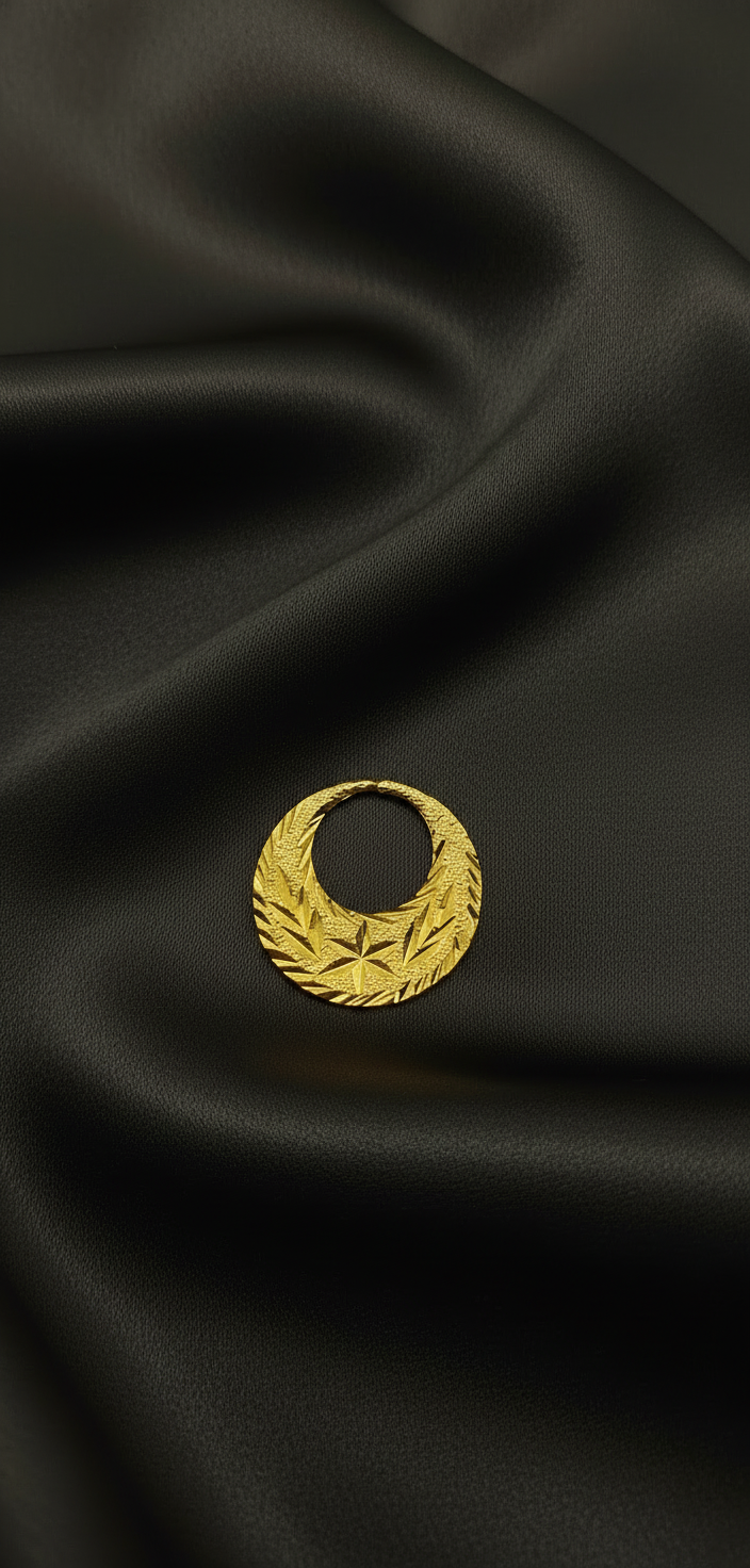 Star Sandblasting Nattiyan Earrings, Real Silver 24k Gold Filled