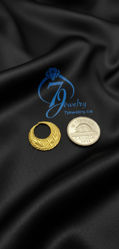 Star Sandblasting Nattiyan Earrings, Real Silver 24k Gold Filled