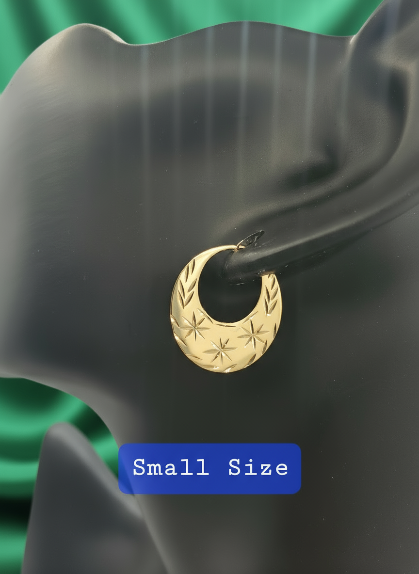 18k Real Gold Nattiyan Classic Earrings (Sizes Available)