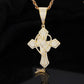 Real Silver Moissanite Praying Hand Cross