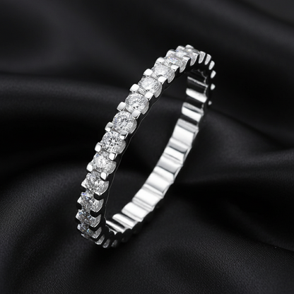 Real Silver Moissanite Women’s Band