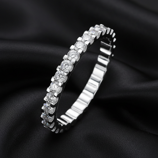 Real Silver Moissanite Women’s Band