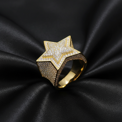 Real Silver Moissanite Star Ring