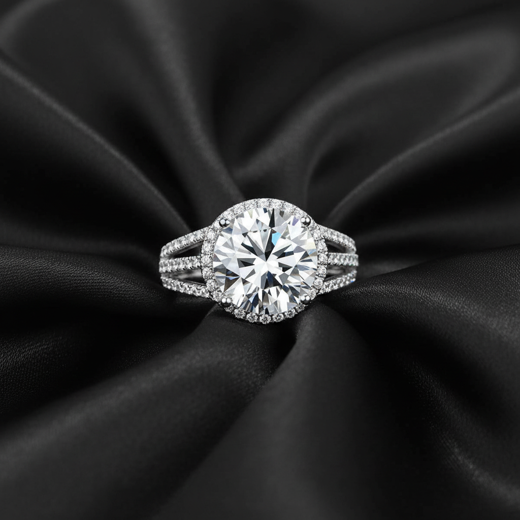 Real Silver Moissanite Women’s Ring