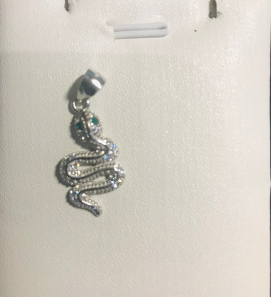 Sterling real silver snake pendant