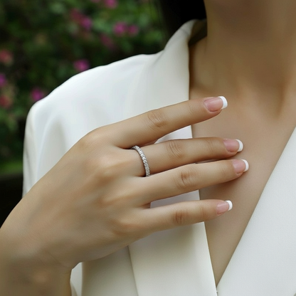 Real Silver Moissanite Women’s Band