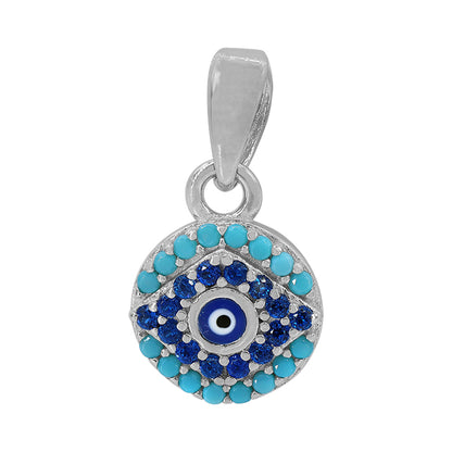 Real silver evil eye pendant