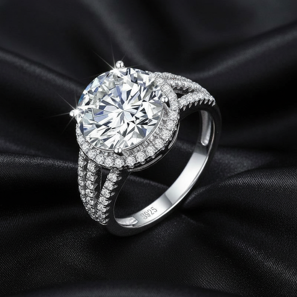 Real Silver Moissanite Women’s Ring