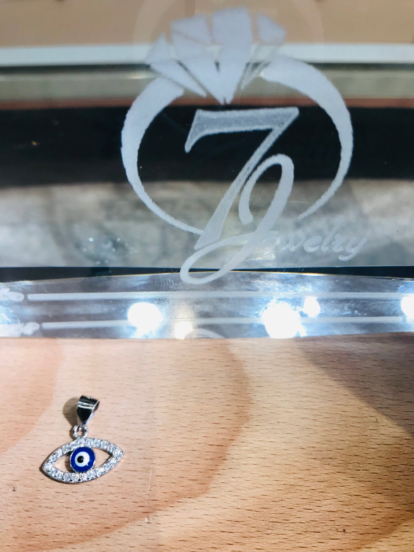 Evil eye real silver pendant