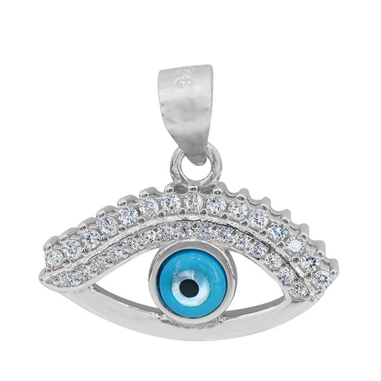 sterling silver arquise evil eye pendant