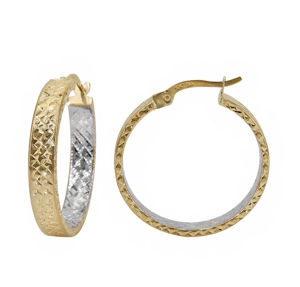 Real gold round hoop earring