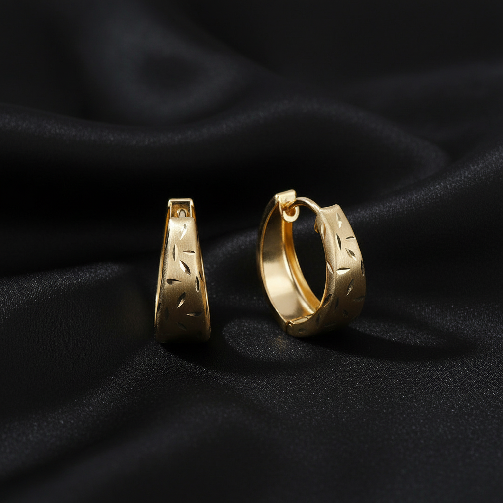Boucles d'oreilles créoles ovales en or véritable