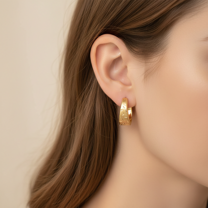 Boucles d'oreilles créoles ovales en or véritable
