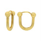Real gold U link hoop earrings,