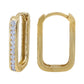 Real gold rectangular hoop earrings