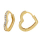 Real gold  heart hoop earrings