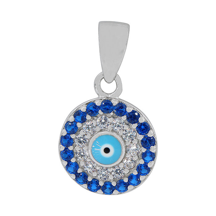 Real silver evil eye pendant