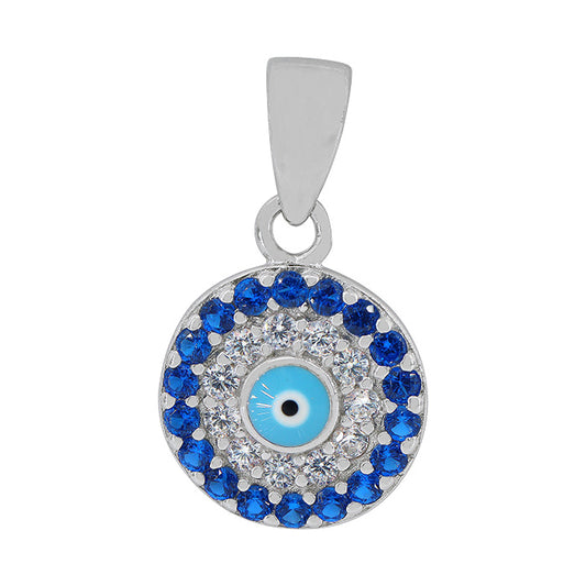 Real silver evil eye pendant