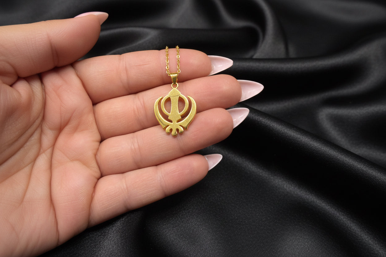 Khanda Gold filled unisex– 925 Sterling Silver Necklace ✨