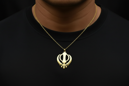 Khanda Gold filled unisex– 925 Sterling Silver Necklace ✨
