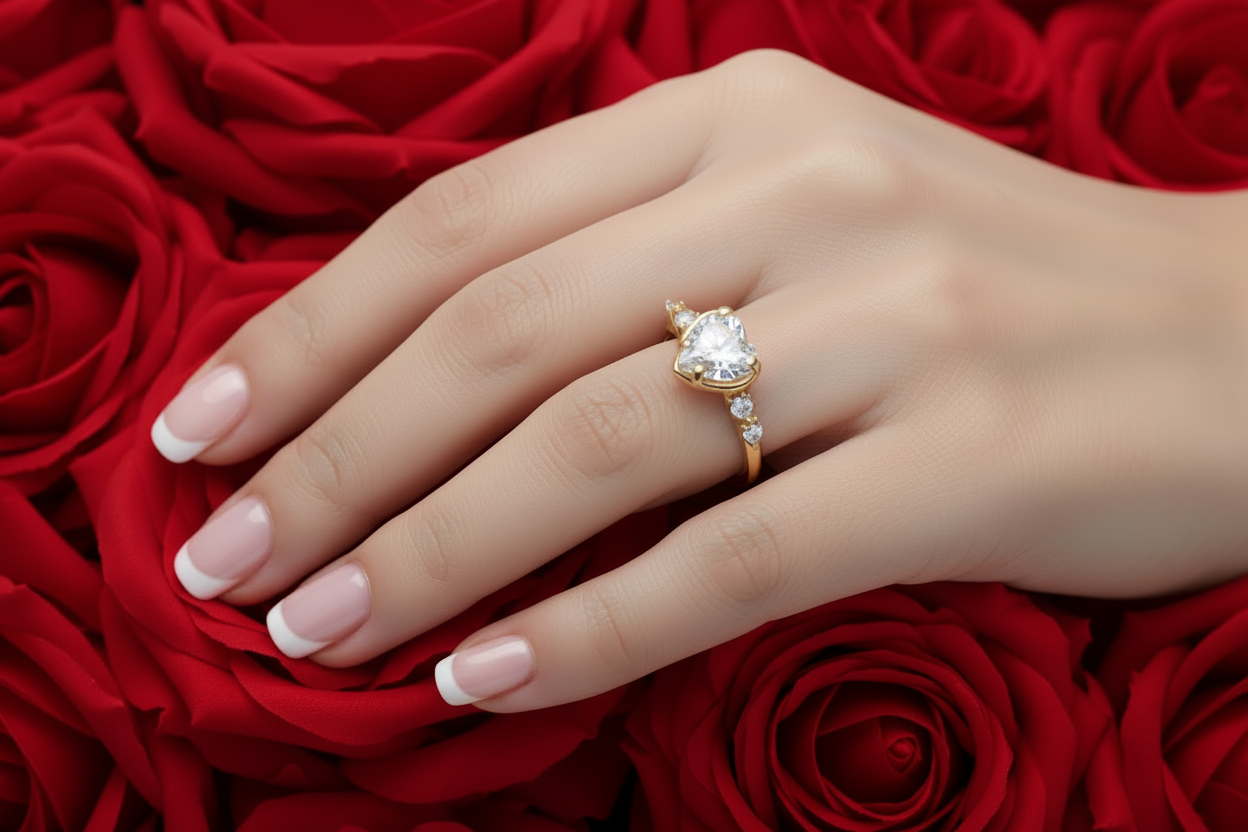 10K Gold Heart Shaped Ring