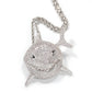 6IX9INE Iced Out Bling cz Shark Pendant