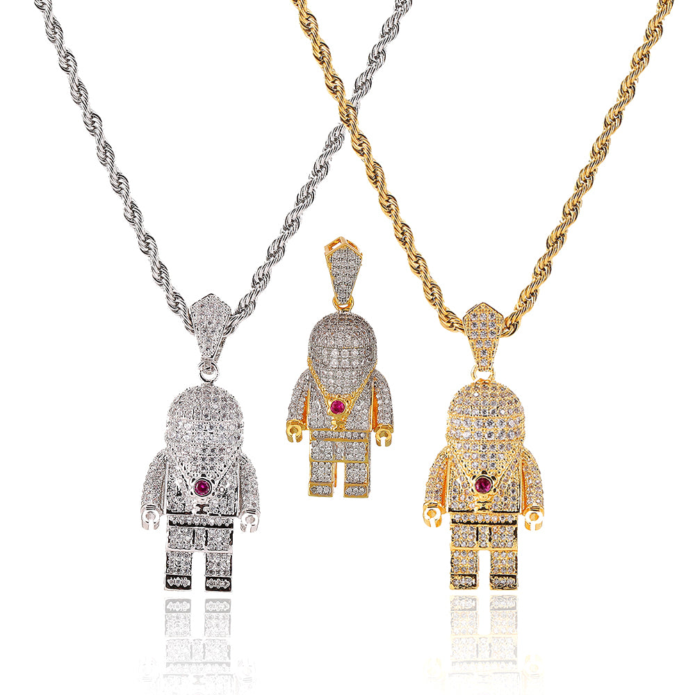 Gold Plate Lego Necklace