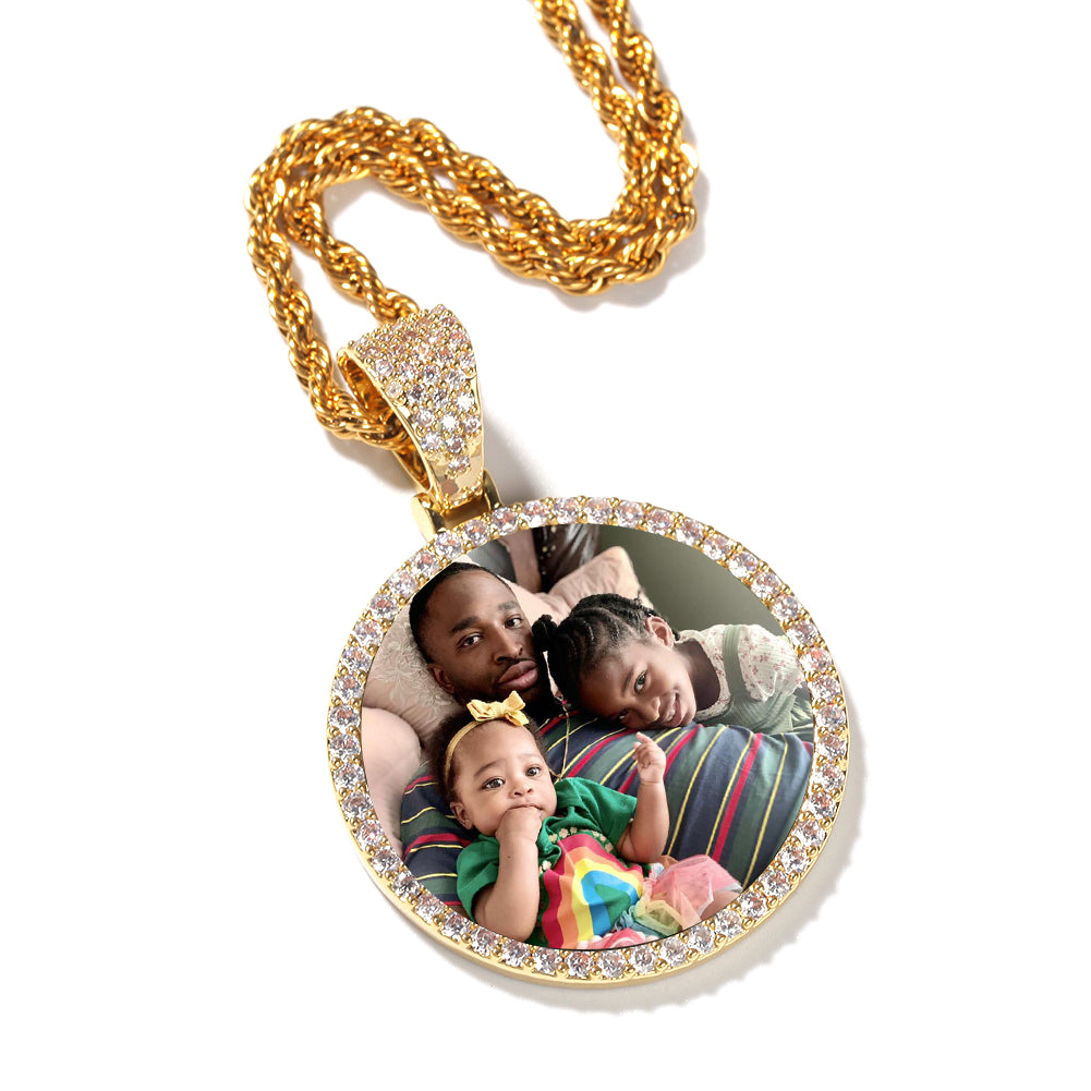 Pendentif photo rond personnalisé