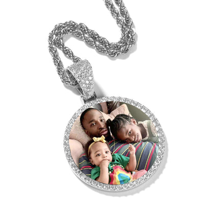 Pendentif photo rond personnalisé