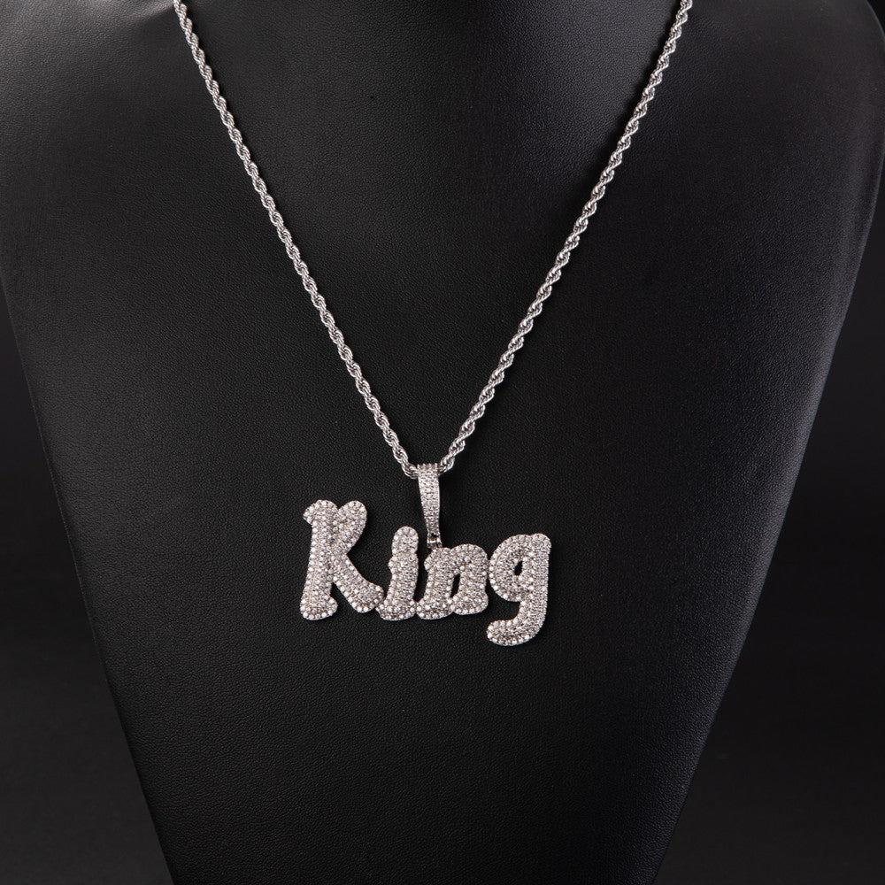 Custom Name Double Layer Cursive Letters Pendant