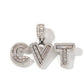 Custom mini Iced Out Baguette Cz Initial Letters Name Charms