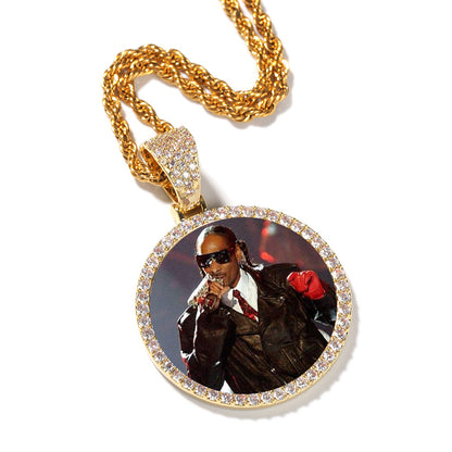Pendentif photo rond personnalisé
